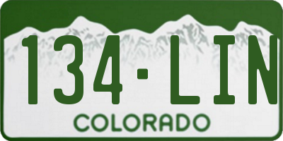 CO license plate 134LIN