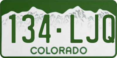 CO license plate 134LJQ
