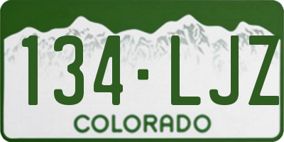 CO license plate 134LJZ