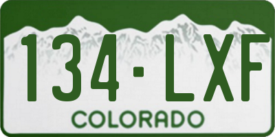 CO license plate 134LXF
