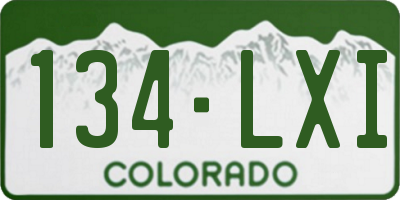 CO license plate 134LXI