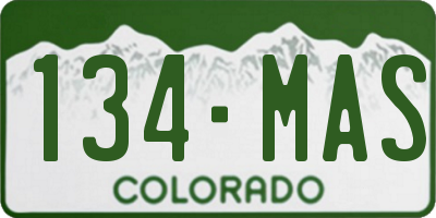 CO license plate 134MAS