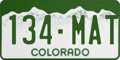 CO license plate 134MAT