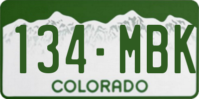 CO license plate 134MBK