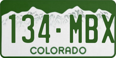 CO license plate 134MBX