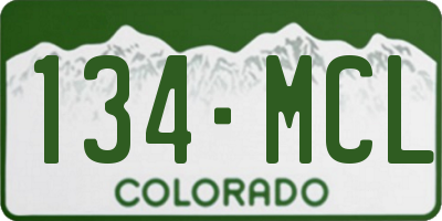 CO license plate 134MCL