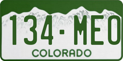 CO license plate 134MEO