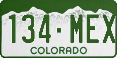 CO license plate 134MEX