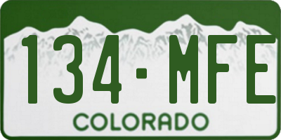 CO license plate 134MFE