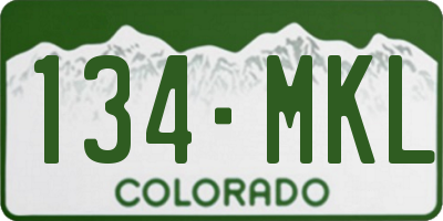 CO license plate 134MKL