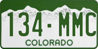 CO license plate 134MMC