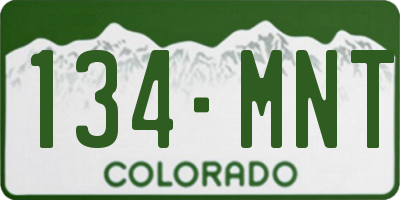 CO license plate 134MNT