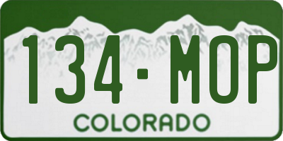 CO license plate 134MOP