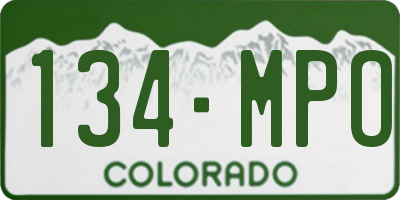 CO license plate 134MPO