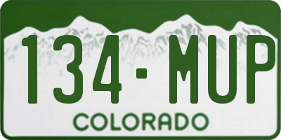 CO license plate 134MUP