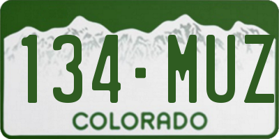 CO license plate 134MUZ