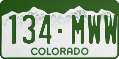 CO license plate 134MWW