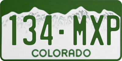 CO license plate 134MXP