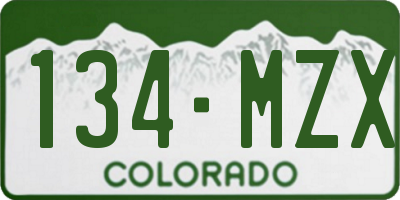 CO license plate 134MZX