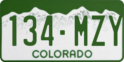 CO license plate 134MZY