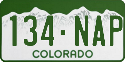 CO license plate 134NAP