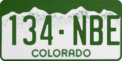 CO license plate 134NBE