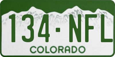 CO license plate 134NFL
