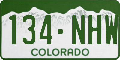 CO license plate 134NHW