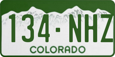 CO license plate 134NHZ