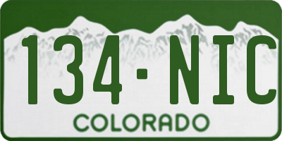 CO license plate 134NIC