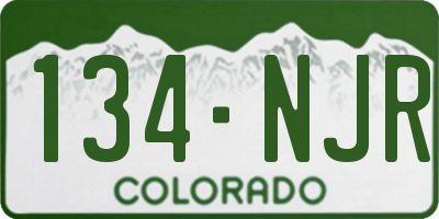 CO license plate 134NJR
