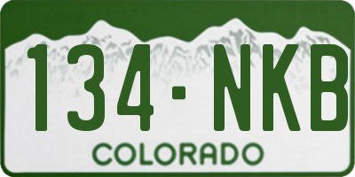 CO license plate 134NKB