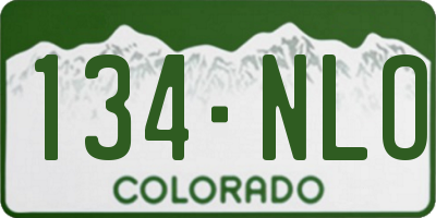 CO license plate 134NLO