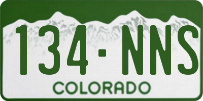 CO license plate 134NNS