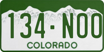 CO license plate 134NOO