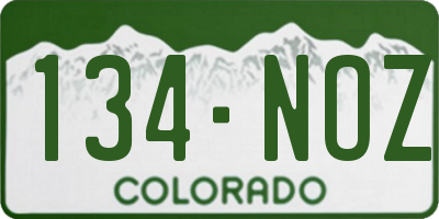CO license plate 134NOZ