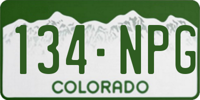CO license plate 134NPG