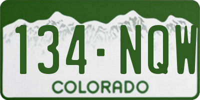 CO license plate 134NQW