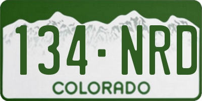 CO license plate 134NRD