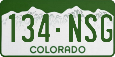 CO license plate 134NSG