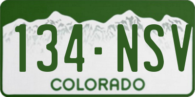 CO license plate 134NSV