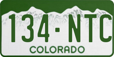 CO license plate 134NTC