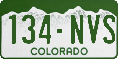 CO license plate 134NVS
