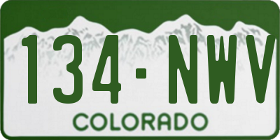CO license plate 134NWV