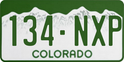 CO license plate 134NXP