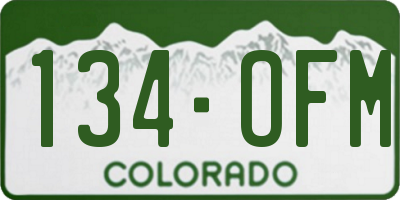 CO license plate 134OFM