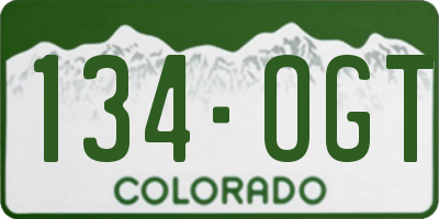 CO license plate 134OGT