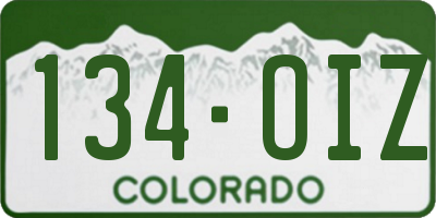 CO license plate 134OIZ