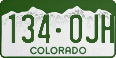 CO license plate 134OJH
