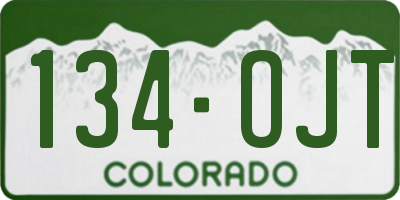CO license plate 134OJT